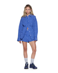 Womens Boxer Shorts Cobalt Stripe Walkshorts