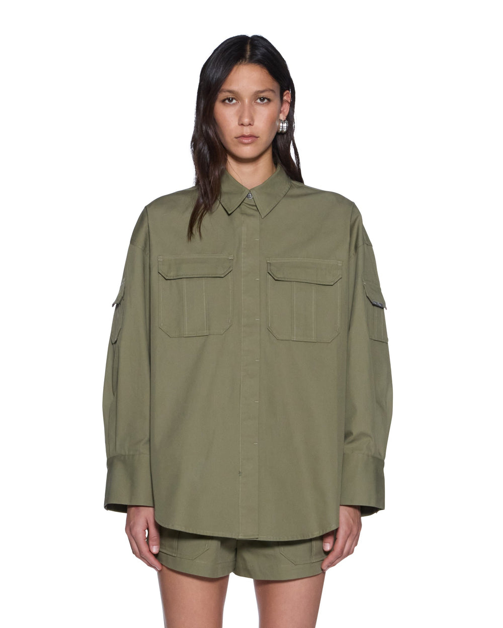 Womens Astra Ls Cargo Shirt Khaki Shirts