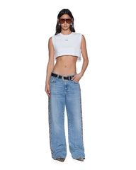 Womens Labels Crop Tank White Tees