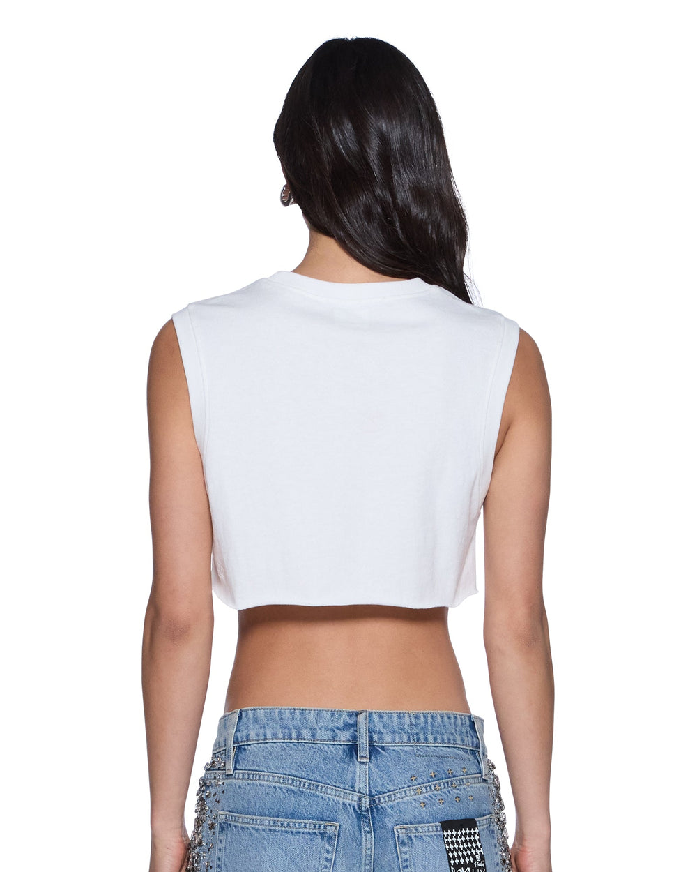 Womens Labels Crop Tank White Tees