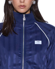 Womens Cropped Traktop Navy Fleece