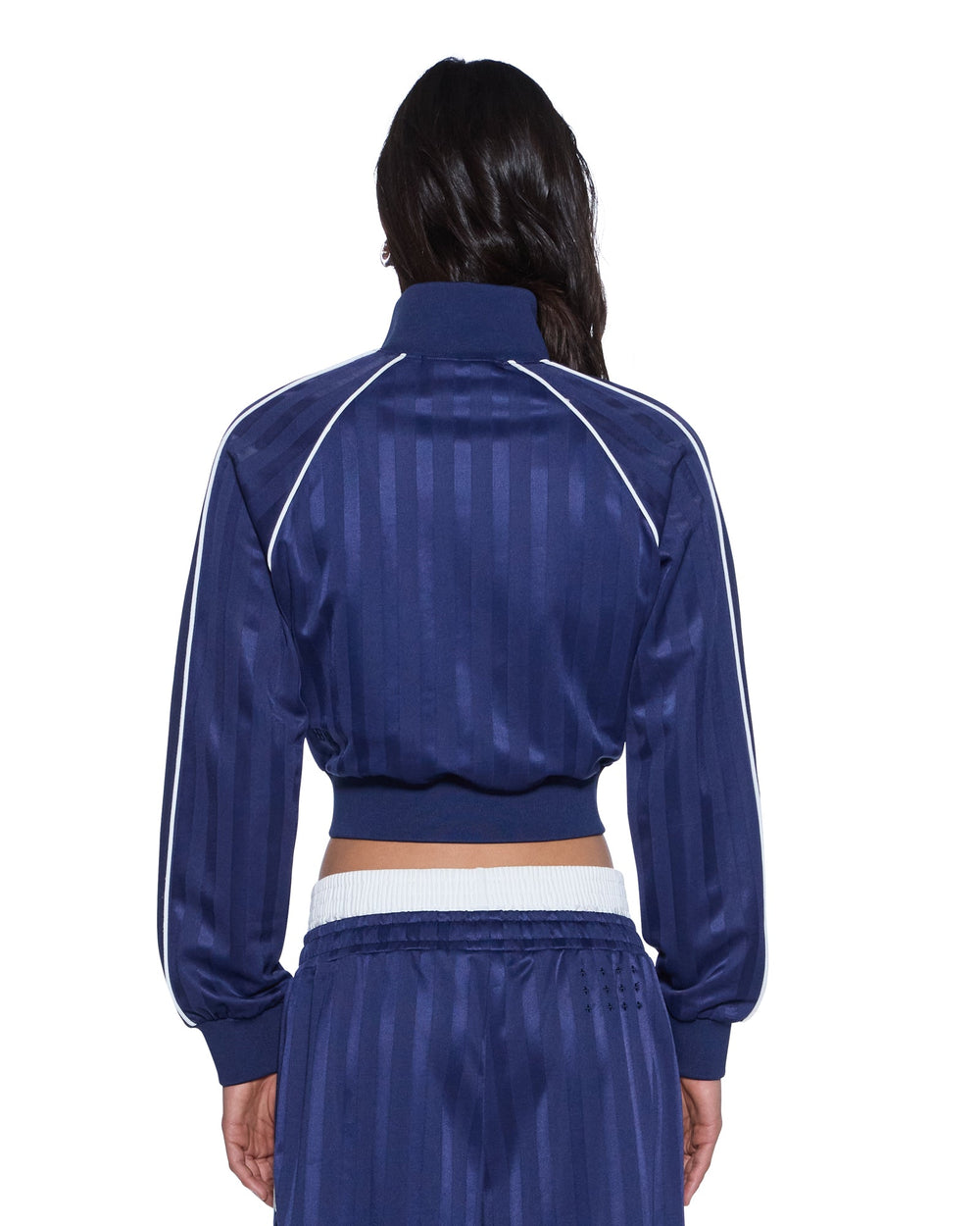 Womens Cropped Traktop Navy Fleece