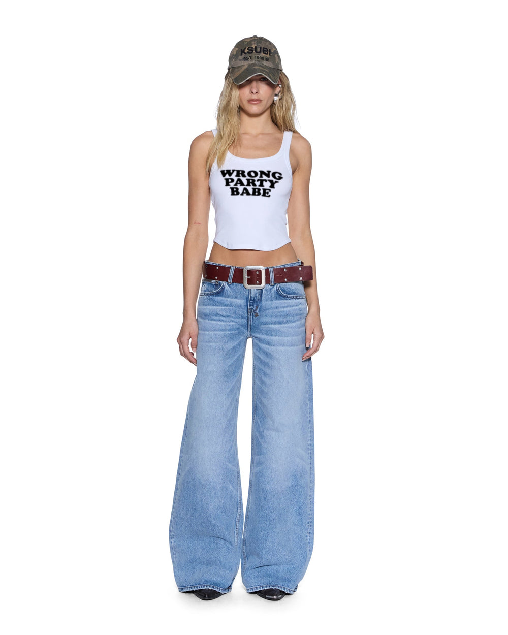 Womens Slogan Chloe Tank White Fashion Tops