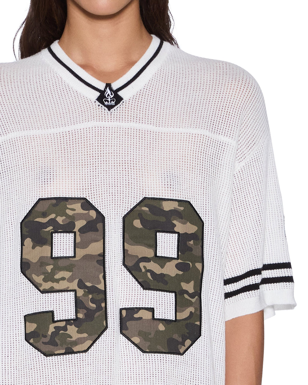 Womens Derby Boyfriend Ss Jersey Camo Shell Tees