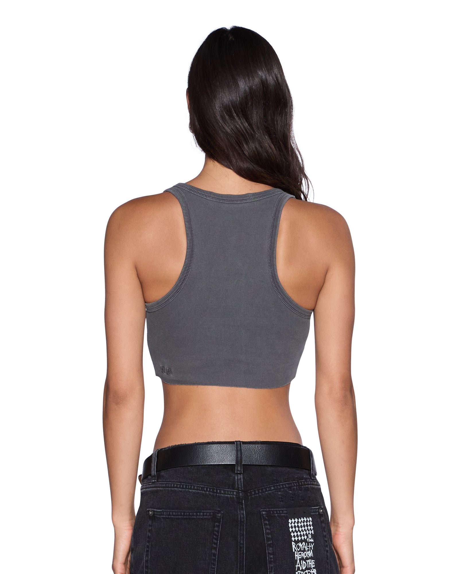 Womens 1999 Origin Cropped Tank Charcoal Tees