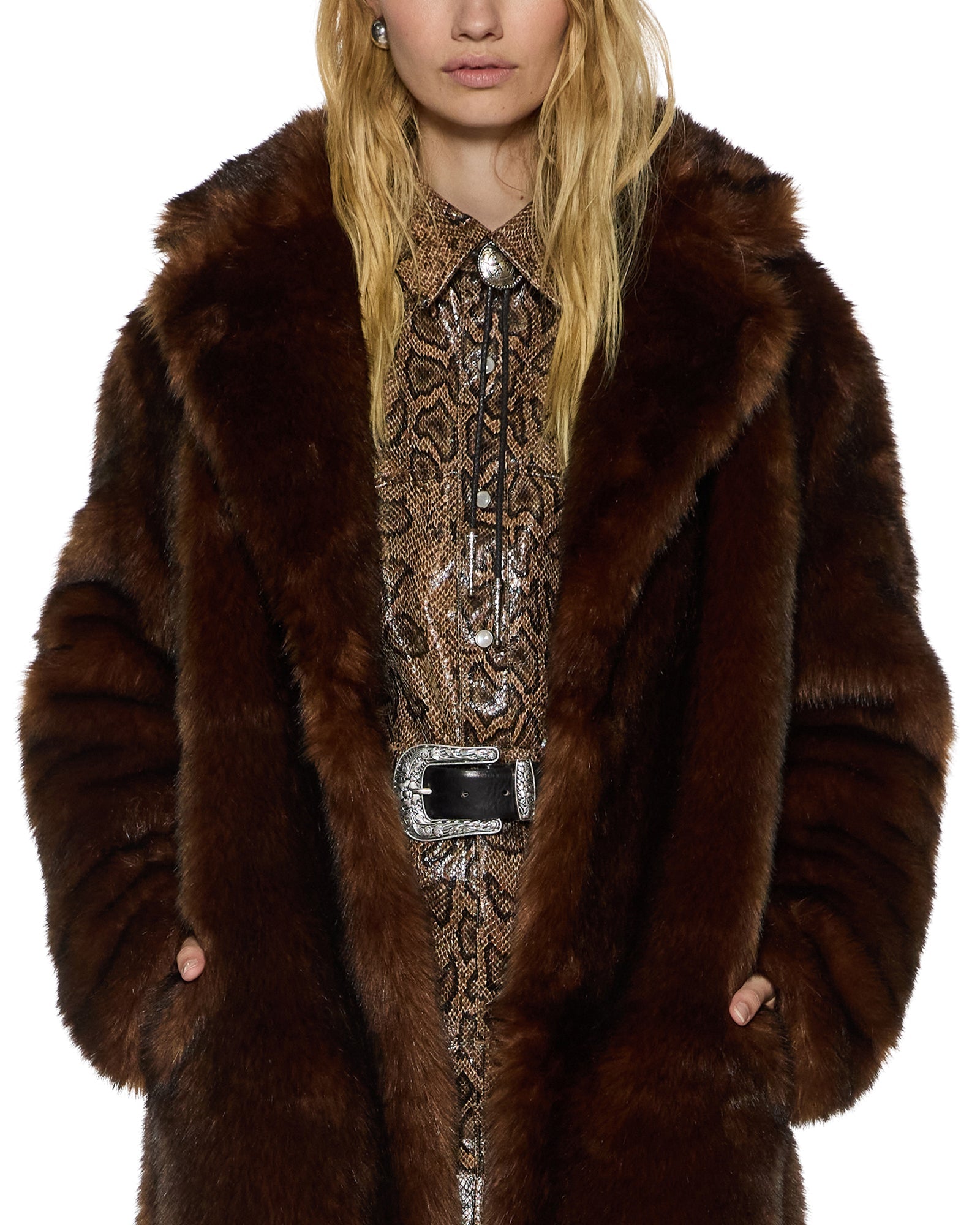 Womens Alton Faux Fur Jacket Tawny Jackets