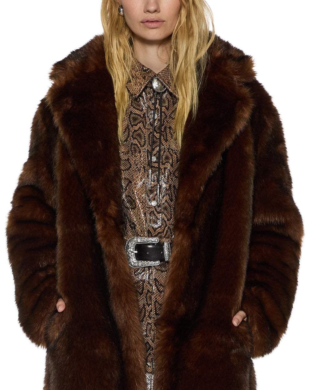 Womens Alton Faux Fur Jacket Tawny Jackets