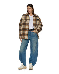 Womens Ksuper Trucker Jacket Plaid Jackets