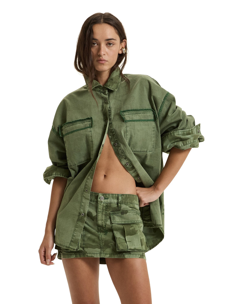 Womens Astra Cargo Shirt Hash Camo Shirts