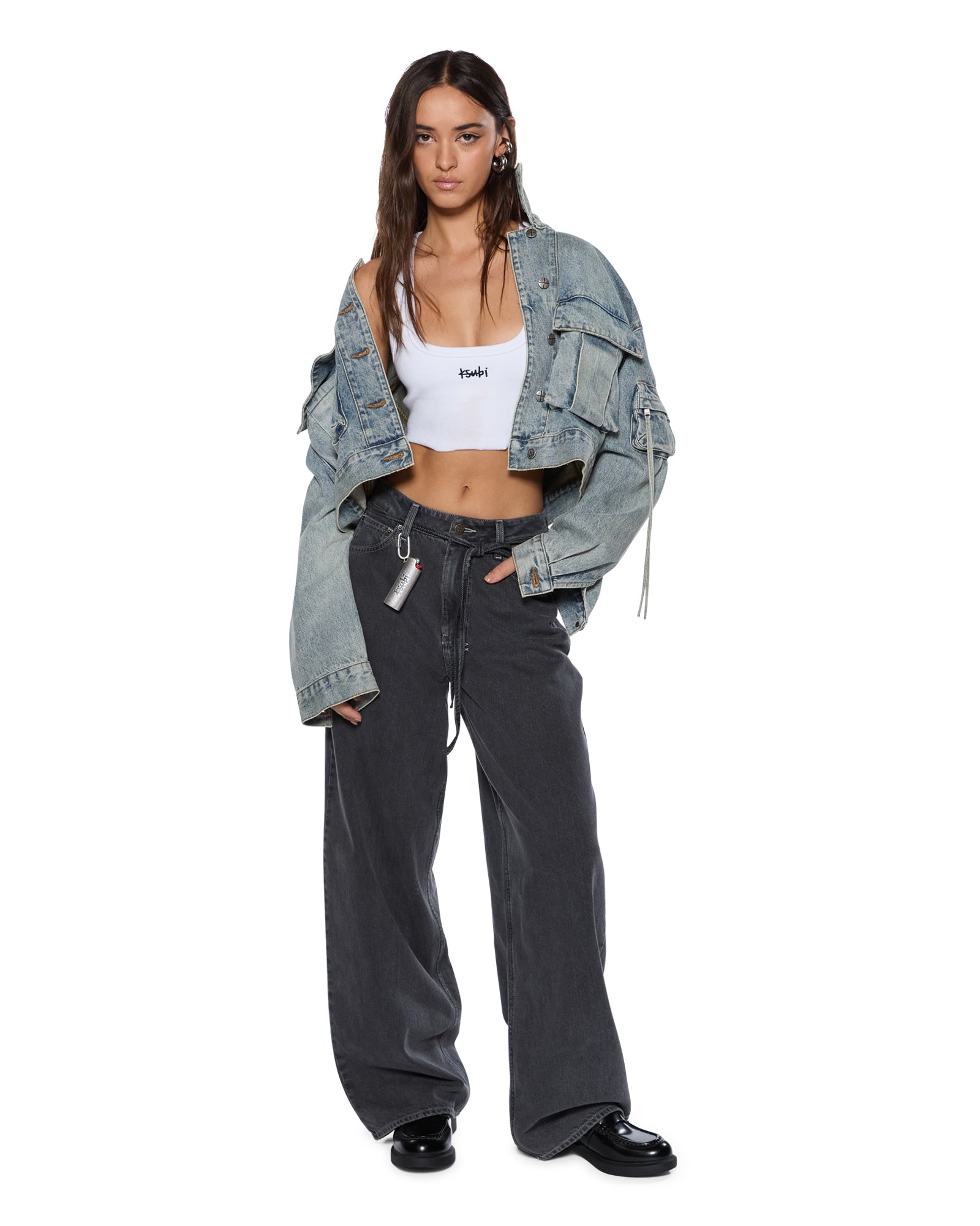 Womens 1999 Origin Cropped Tank White Fashion Tops