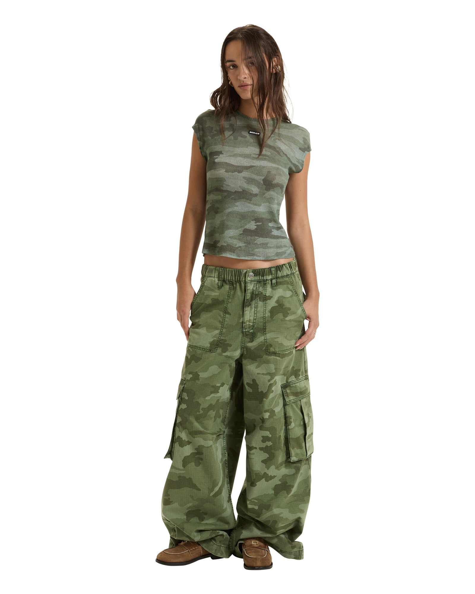 Womens Ksuper Cargo Pant Hash Camo Pants