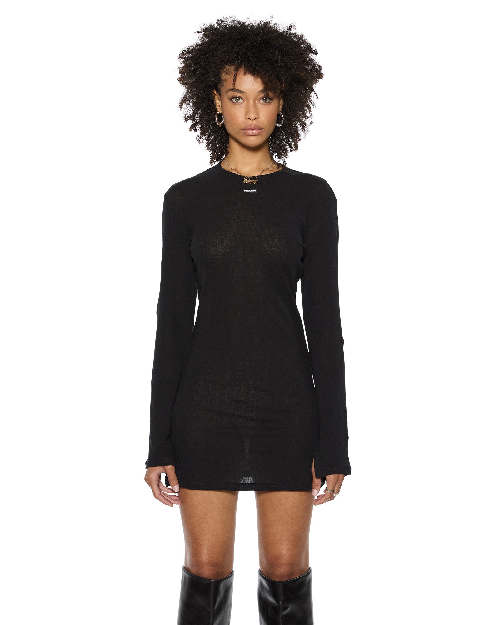 Womens Crawford Ls Mini Dress Black Dresses