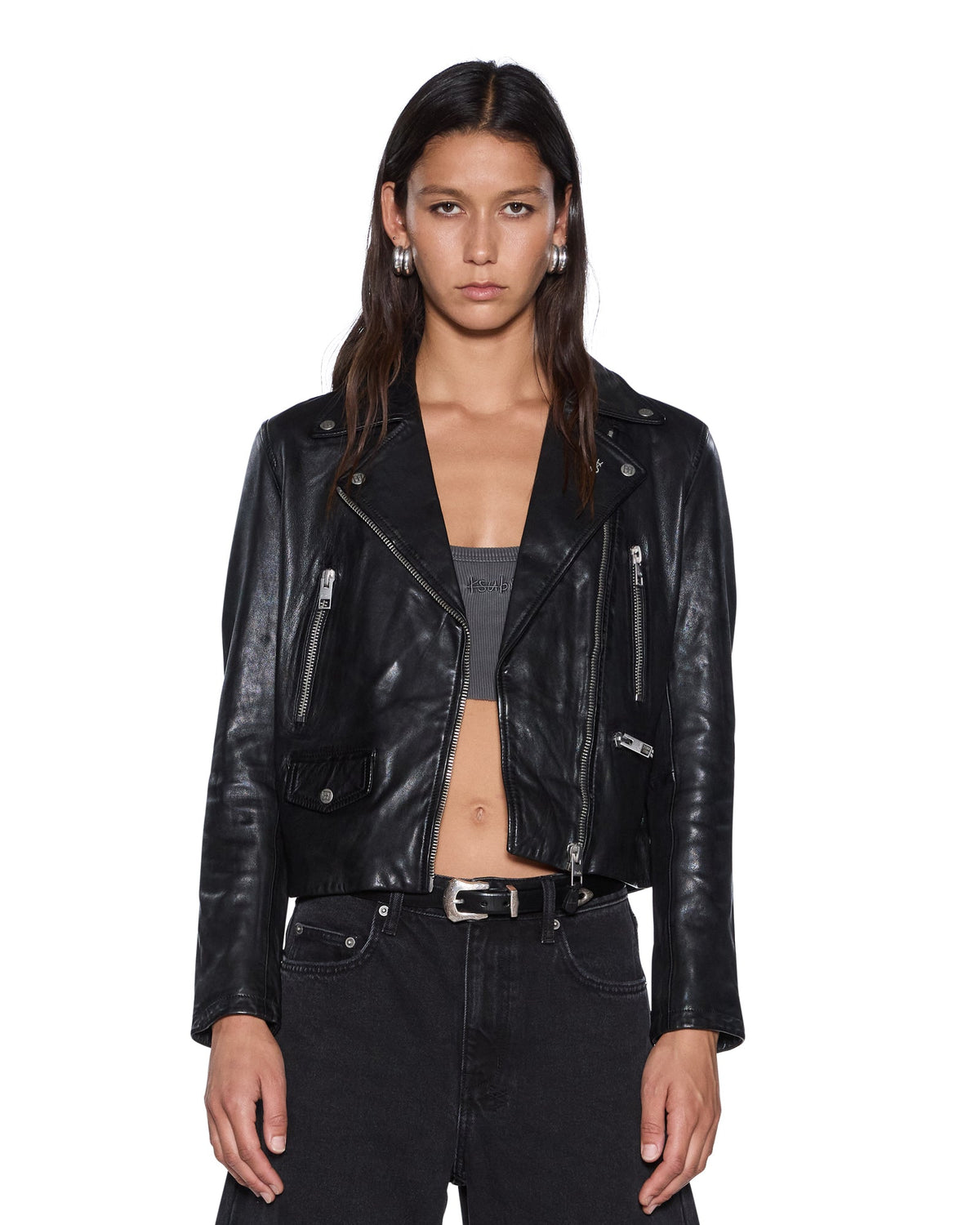Buy Amplify Leather Jacket Black Women's Jacket