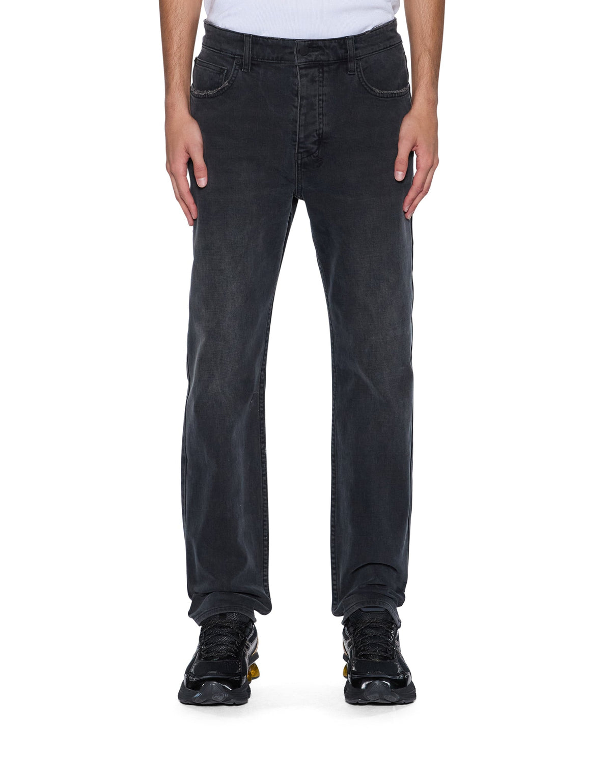 Mens Hazlow 3Rd Degree Black Straight Denim Jeans
