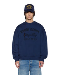 Mens Mekanik Crewneck Ink Blue Fleece