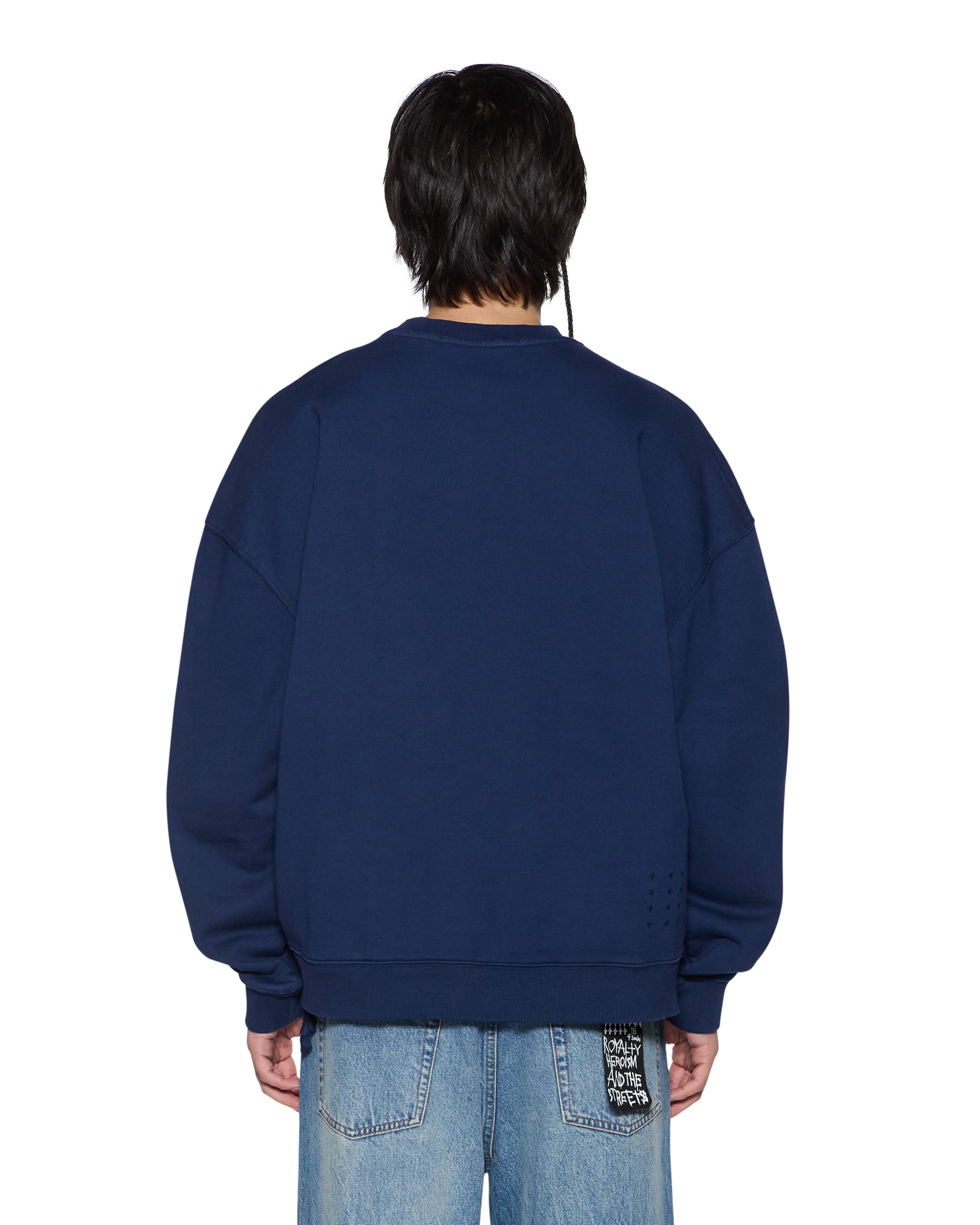 Mens Mekanik Crewneck Ink Blue Fleece