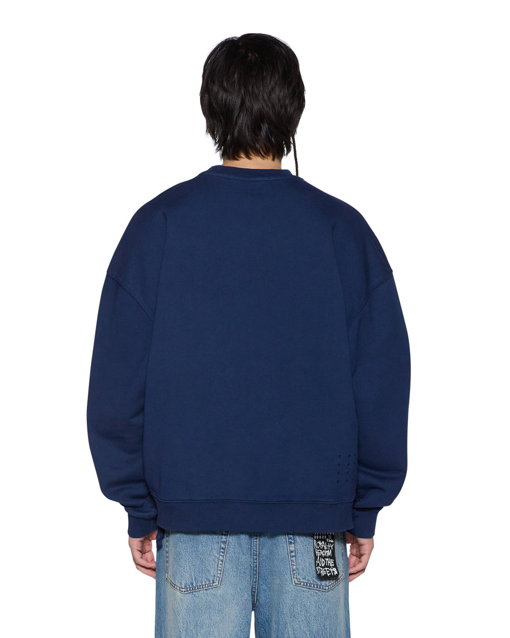 Mens Mekanik Crewneck Ink Blue Fleece