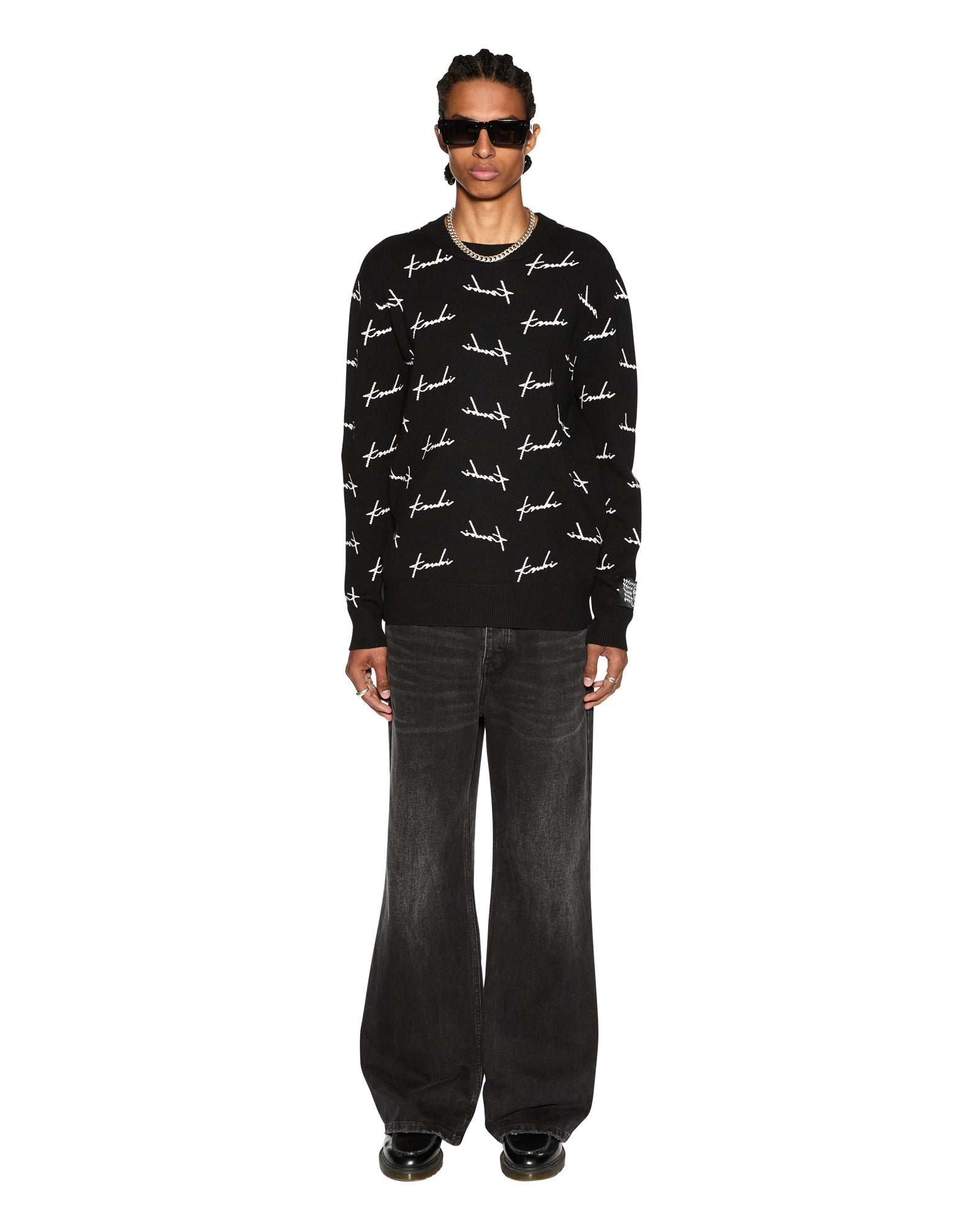 Bronko Emblem Bootcut Denim Jean - Black