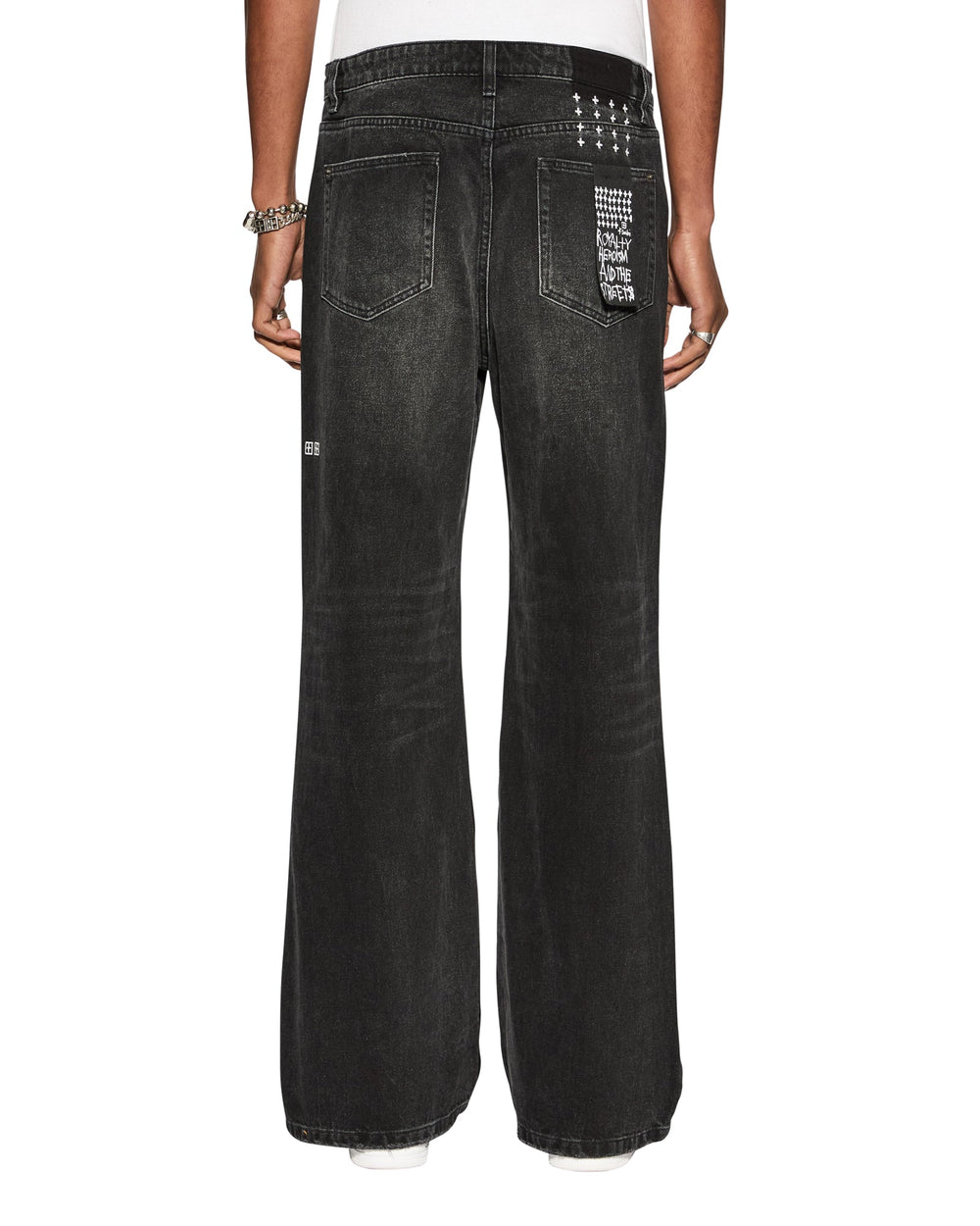 Bronko Emblem Bootcut Denim Jean - Black