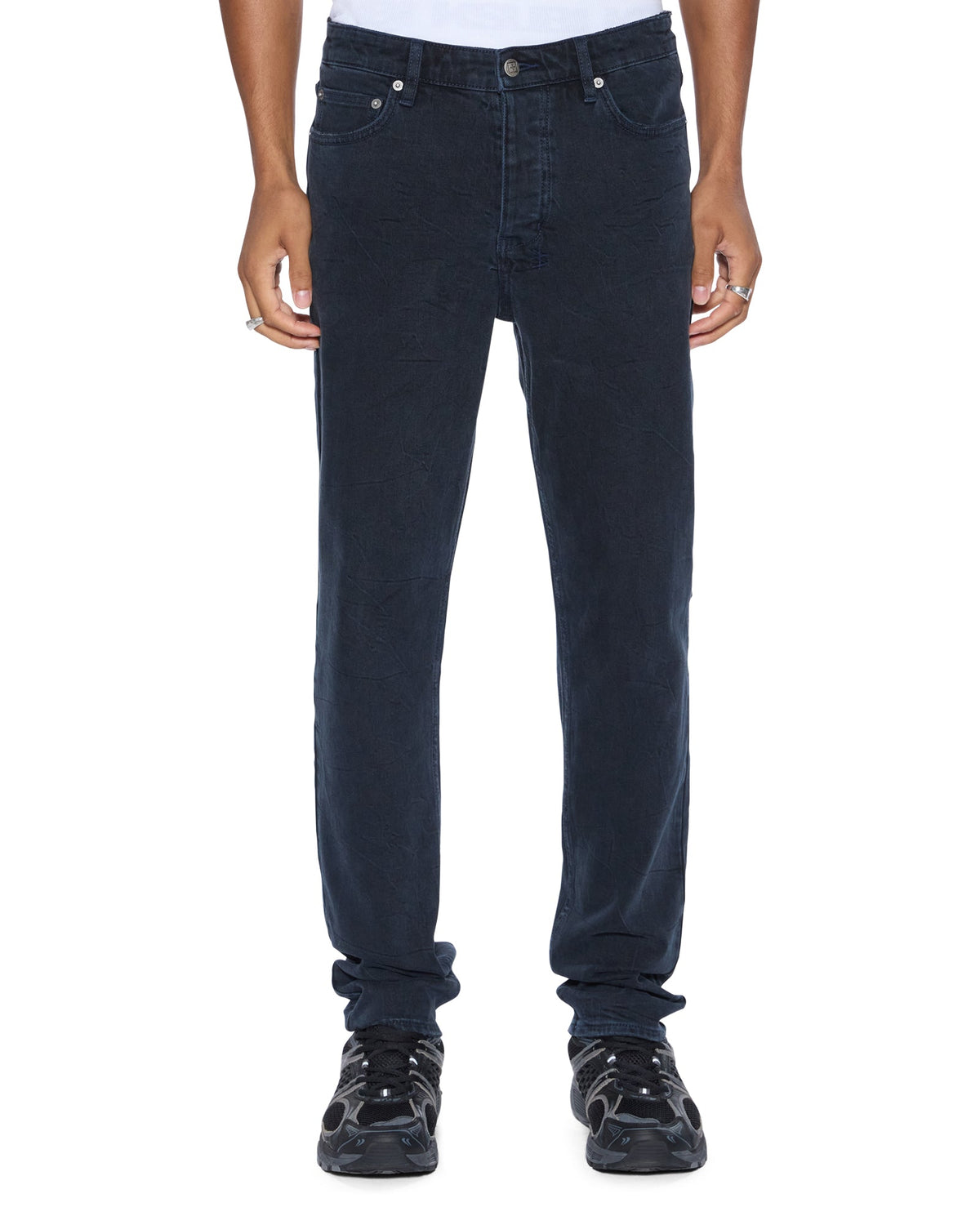 Mens Chitch Black/Blue Slim Denim Jeans