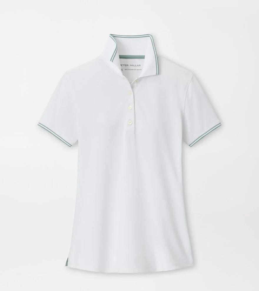 Canterbury Tipped Sport Mesh Short Sleeve Polo WHITE/WILLOW