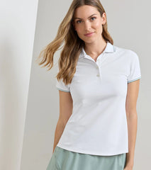 Canterbury Tipped Sport Mesh Short Sleeve Polo WHITE/WILLOW