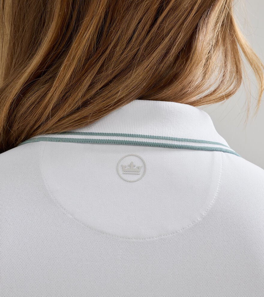 Canterbury Tipped Sport Mesh Short Sleeve Polo WHITE/WILLOW