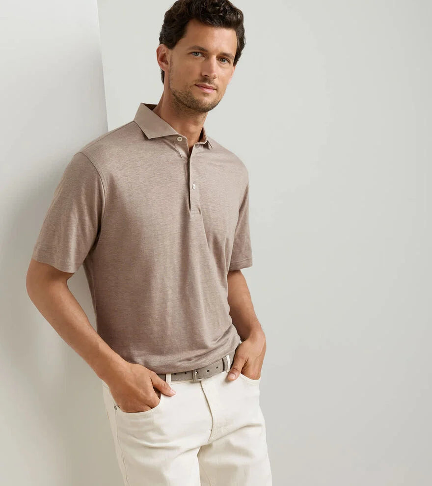 Astino Linen Polo BISCOTTI