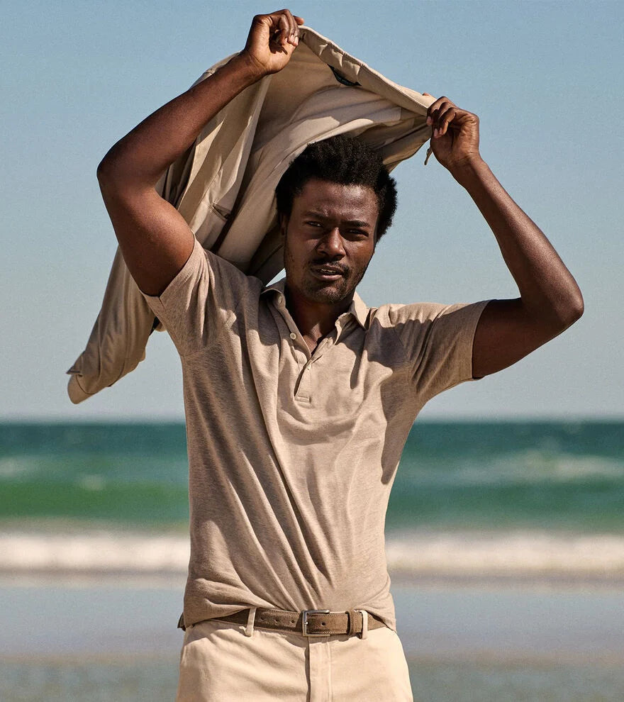 Astino Linen Polo BISCOTTI
