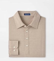 Ashby Silk Cotton Long-Sleeve Polo BISCOTTI