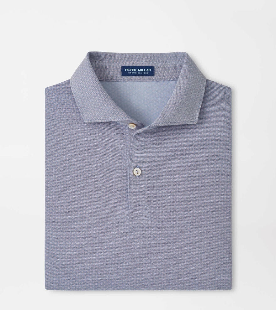 Albatross Diamond Cotton-Blend Piqué Polo NAVY