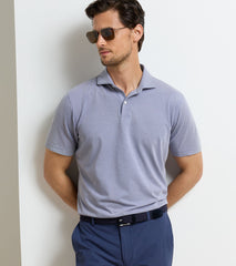 Albatross Diamond Cotton-Blend Piqué Polo NAVY