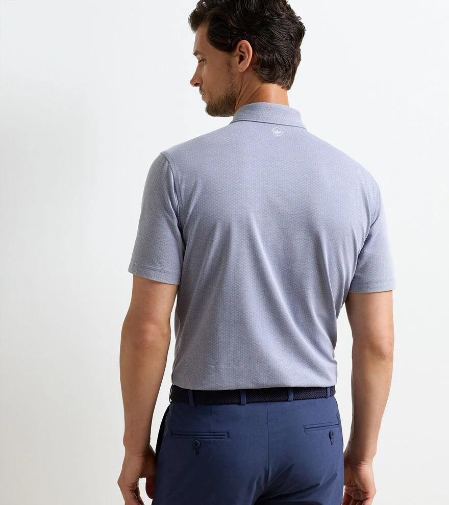 Albatross Diamond Cotton-Blend Piqué Polo NAVY