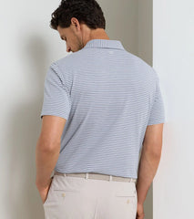 Albatross Stripe Cotton-Blend Piqué Polo GALE GREY