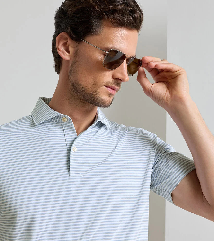 Echo Performance Jersey Polo WHITE/GALE GREY