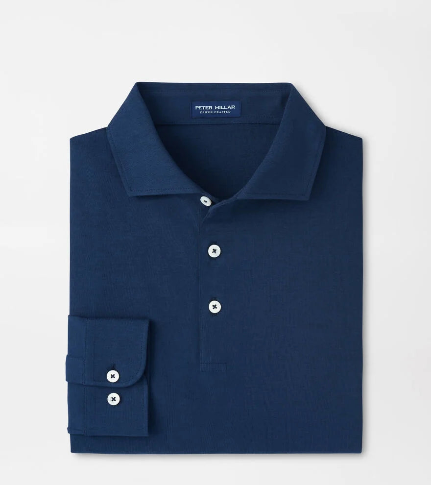 Cool Cotton Long-Sleeve Polo NAVY