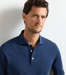 Cool Cotton Long-Sleeve Polo NAVY