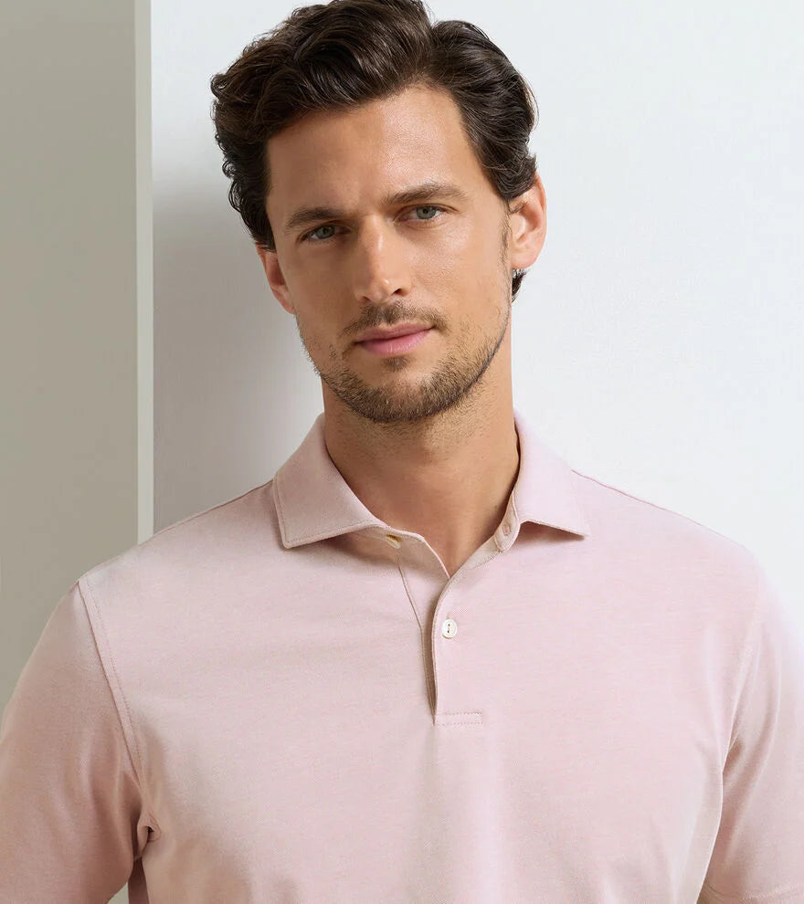 Albatross Cotton-Blend Piqué Polo FADED SCARLET