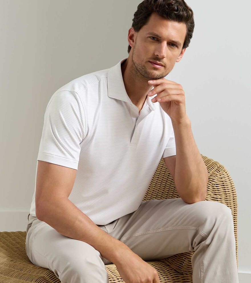 Ballad Performance Jersey Polo WHITE / TRUFFLE