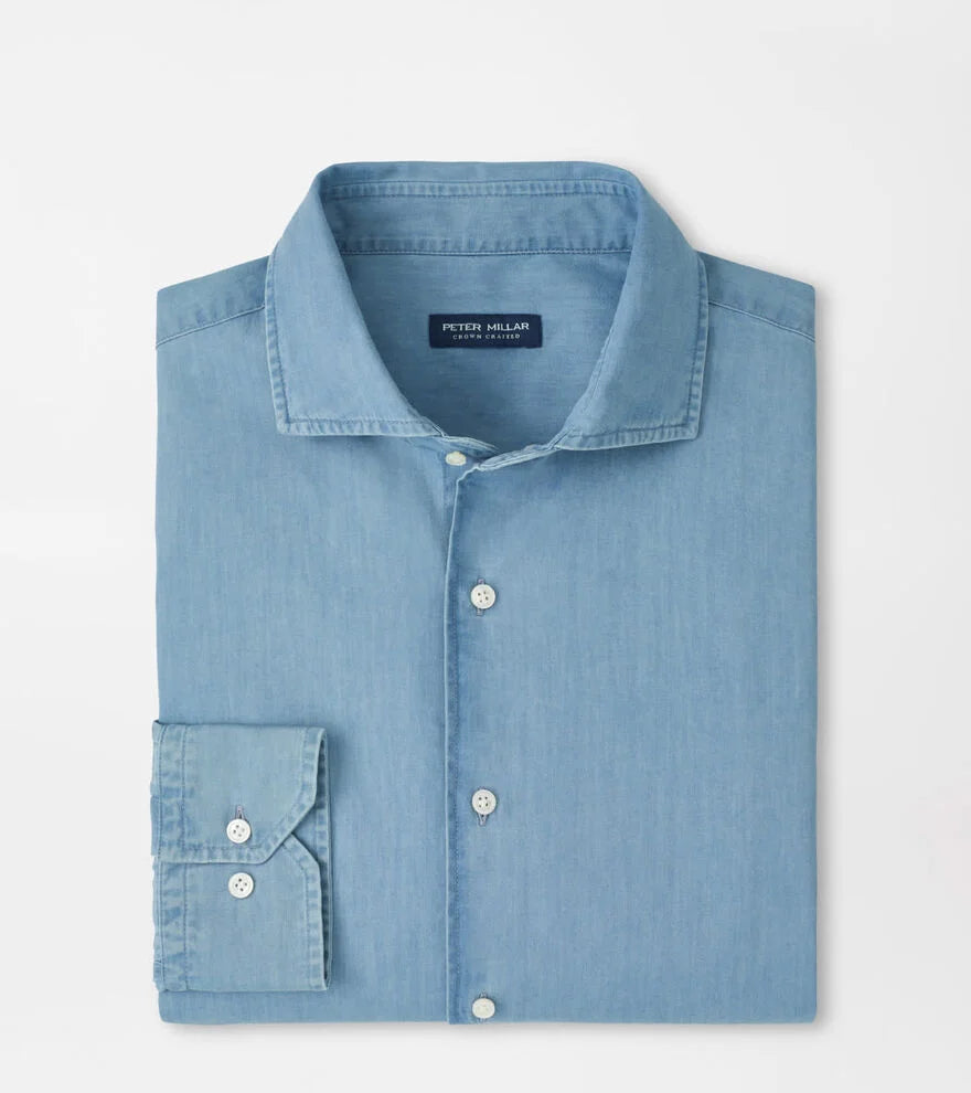 Elio Cotton Sport Shirt LIGHT INDIGO
