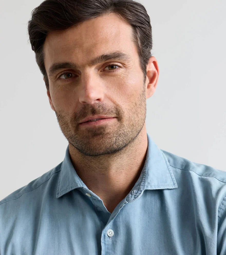 Elio Cotton Sport Shirt LIGHT INDIGO