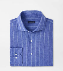 Astino Lino Pencil Stripe Sport Shirt DUSK BLUE
