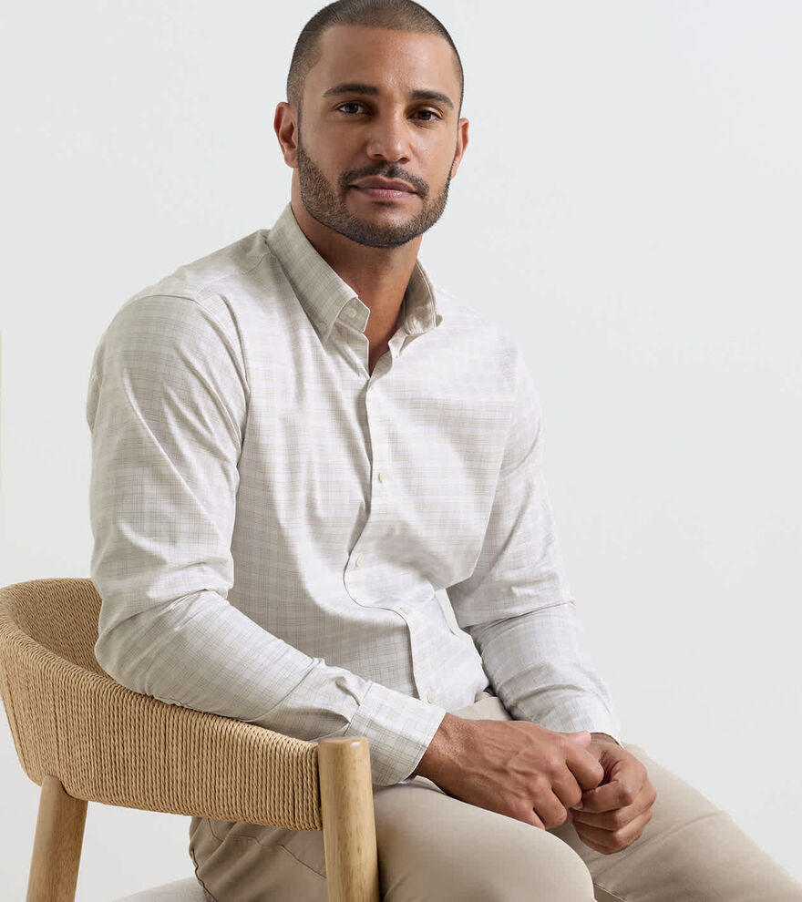 Douglas Crown Lite Cotton-Stretch Sport Shirt TRUFFLE