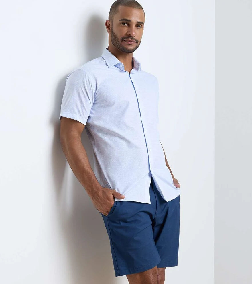 Baldwin Performance Poplin Sport Shirt COTTAGE BLUE