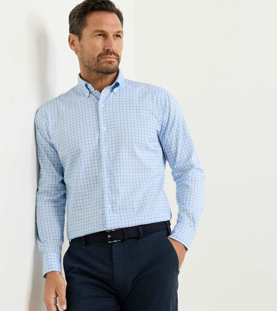 Calvin Crown Lite Cotton-Stretch Sport Shirt COTTAGE BLUE