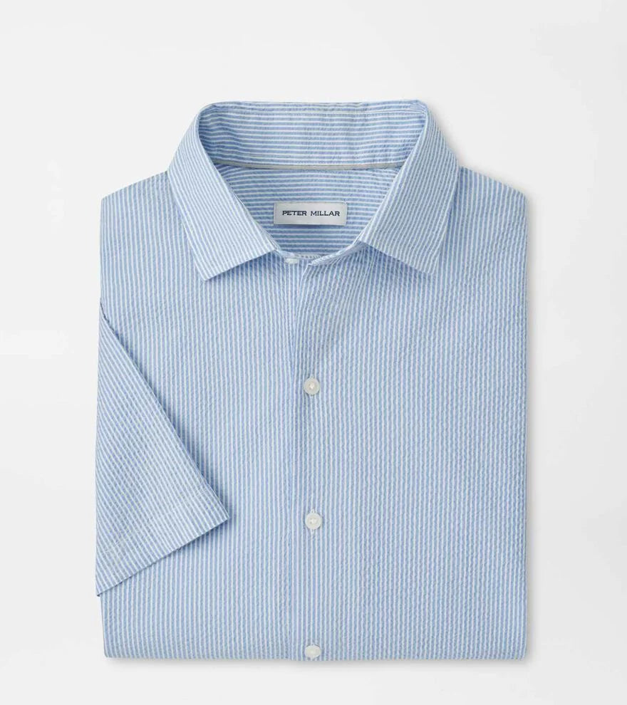 Coastal Stripe Cotton Lyocell Sport Shirt BLUEBIRD