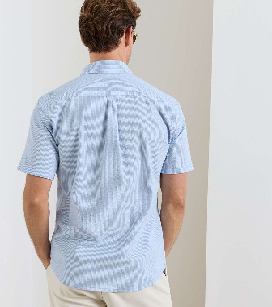 Coastal Stripe Cotton Lyocell Sport Shirt BLUEBIRD