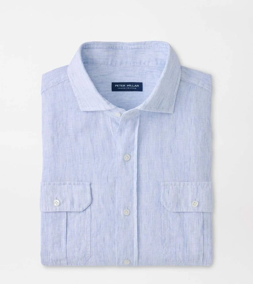 Astino Lino Check Sport Shirt BLUE FROST