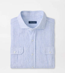 Astino Lino Check Sport Shirt BLUE FROST