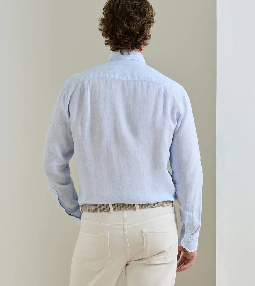 Astino Lino Check Sport Shirt BLUE FROST